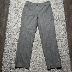 Talbots Pants Womens 10 Gray Wool Blend Trousers Straight Leg Stretch